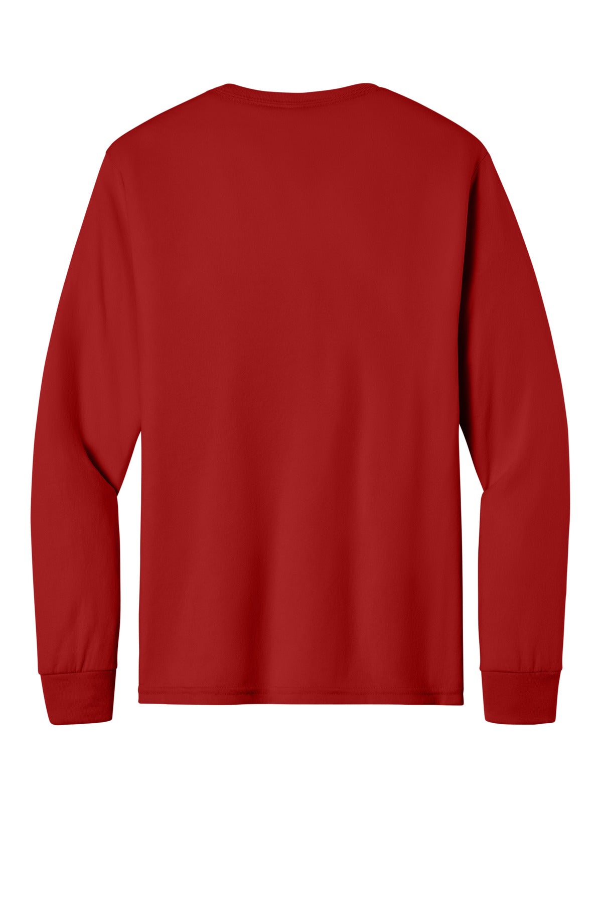 Rear View of TrueRed Jerzees Dri-Power 100% Polyester Long Sleeve T-Shirt 21LS