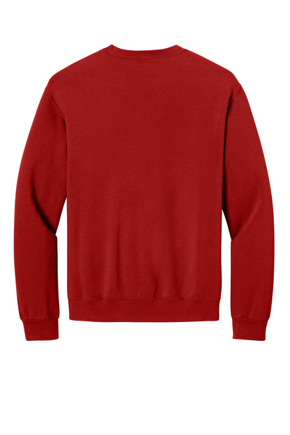 Rear View of TrueRed Jerzees Ultimate Unisex CVC Ring Spun Crewneck Sweatshirt IC48M