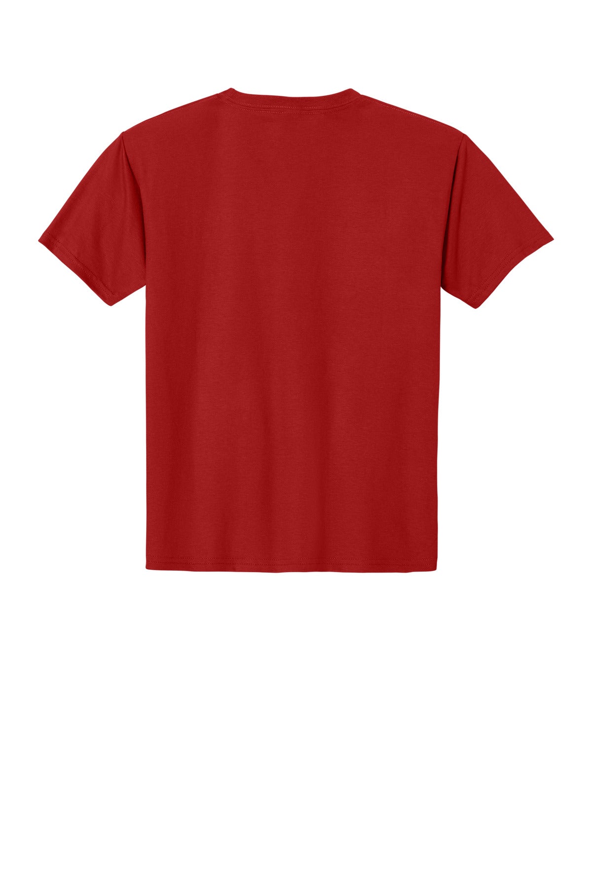 Rear View of TrueRed Jerzees Ultimate Youth Ring Spun T-Shirt IC46B