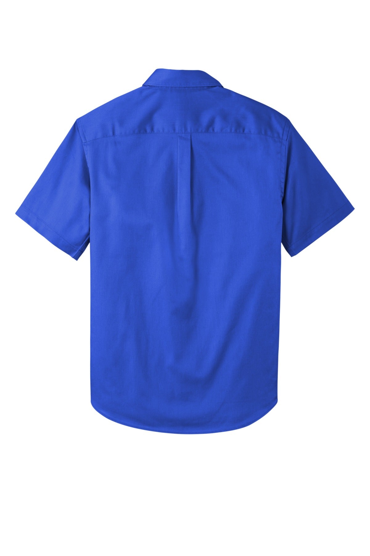 Rear View of TrueRoyal Port Authority Short Sleeve SuperPro React Twill Shirt. W809