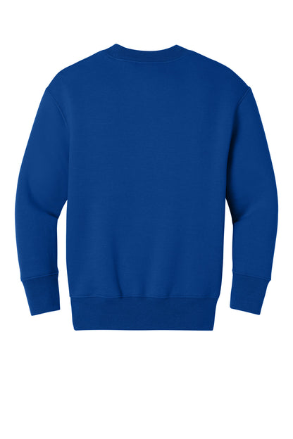 Rear View of TrueRoyal Port & Co Youth Core Fleece Crewneck Pocket Sweatshirt PC78YPKT