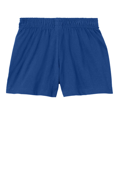 Rear View of TrueRoyal Sport-Tek Girls Jersey Knit Squad Short YGST311