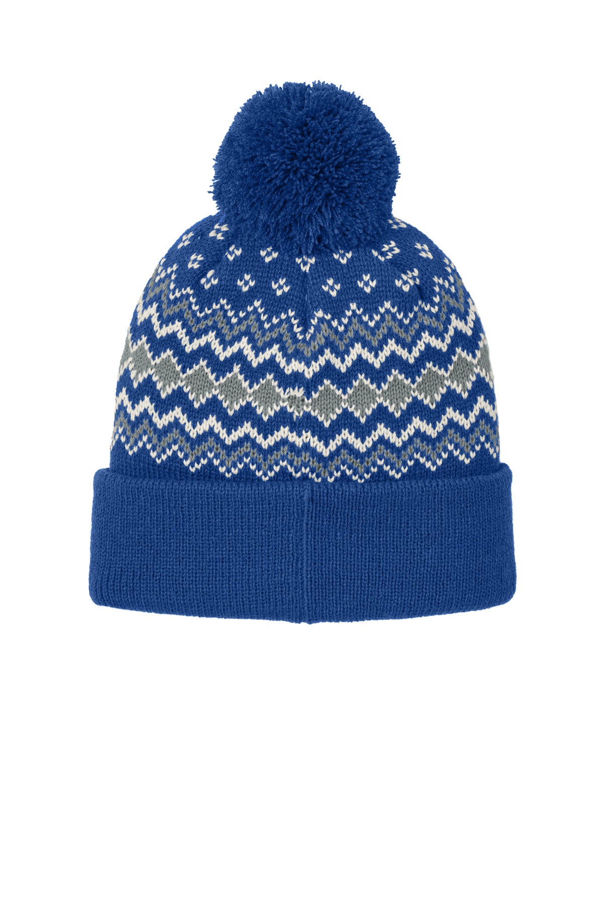 Rear View of TRy/GsG/Mh Port Authority Alpine Pom Beanie C991