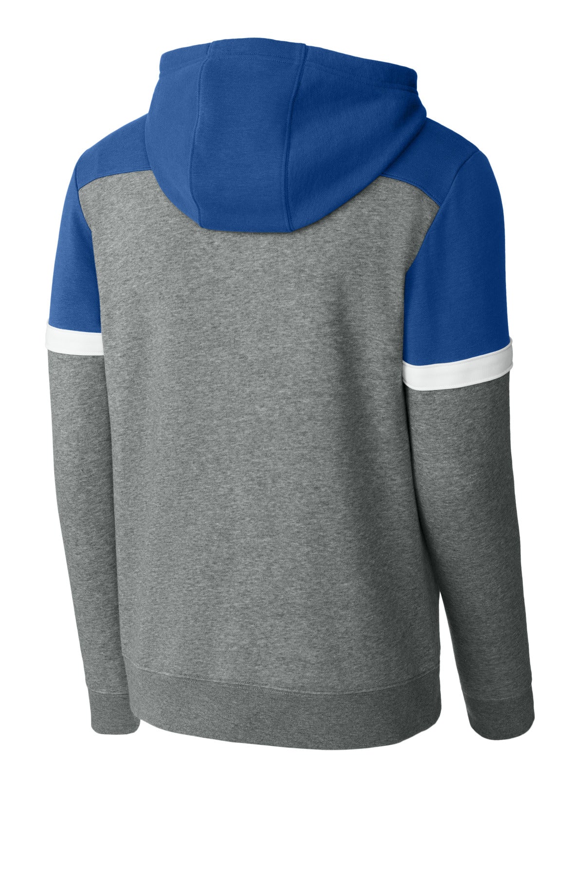 Rear View of TRy/VtgHtr Sport-Tek Drive Fleece Colorblock Hoodie STF205