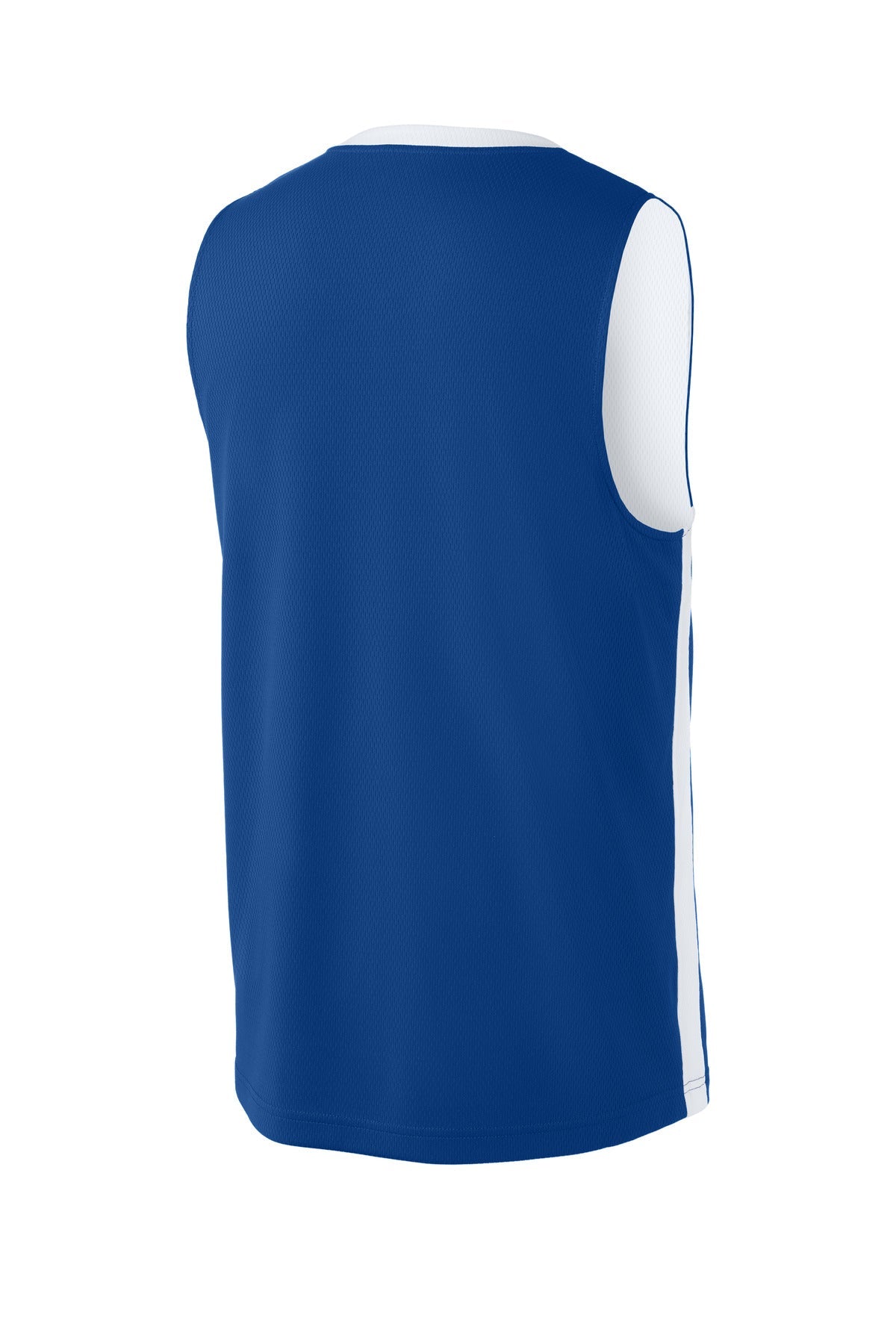 Rear View of TRy/White Sport-Tek Rival Basketball Rev Jersey ST900