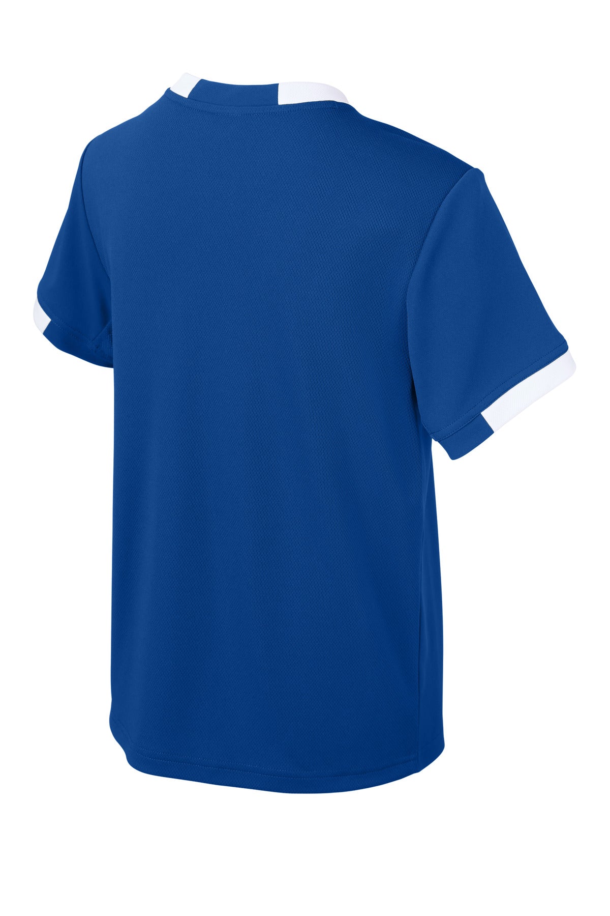Rear View of TRy/White Sport-Tek Youth Club Short Sleeve Crew YST440