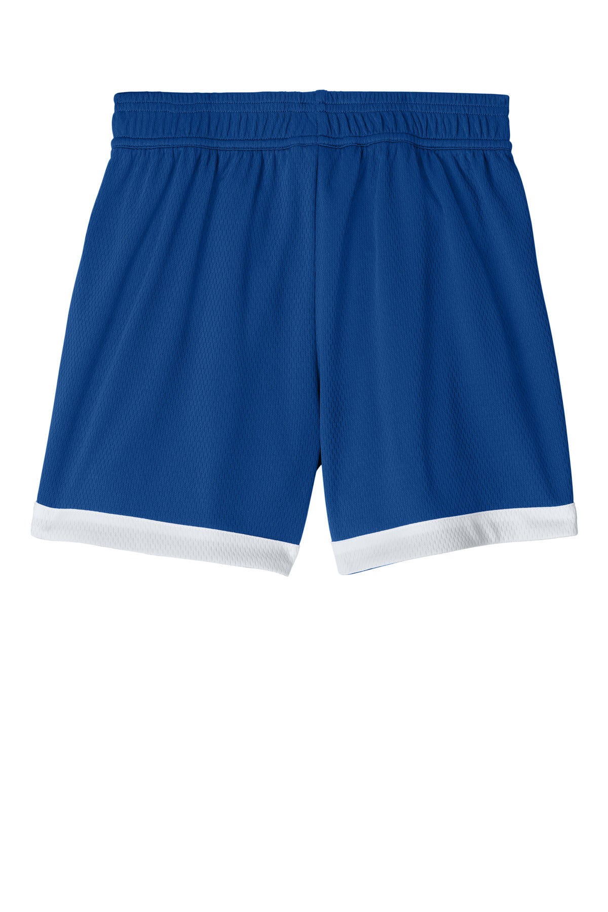 Rear View of TRy/White Sport-Tek Youth Rival Basketball 5" Short YST901