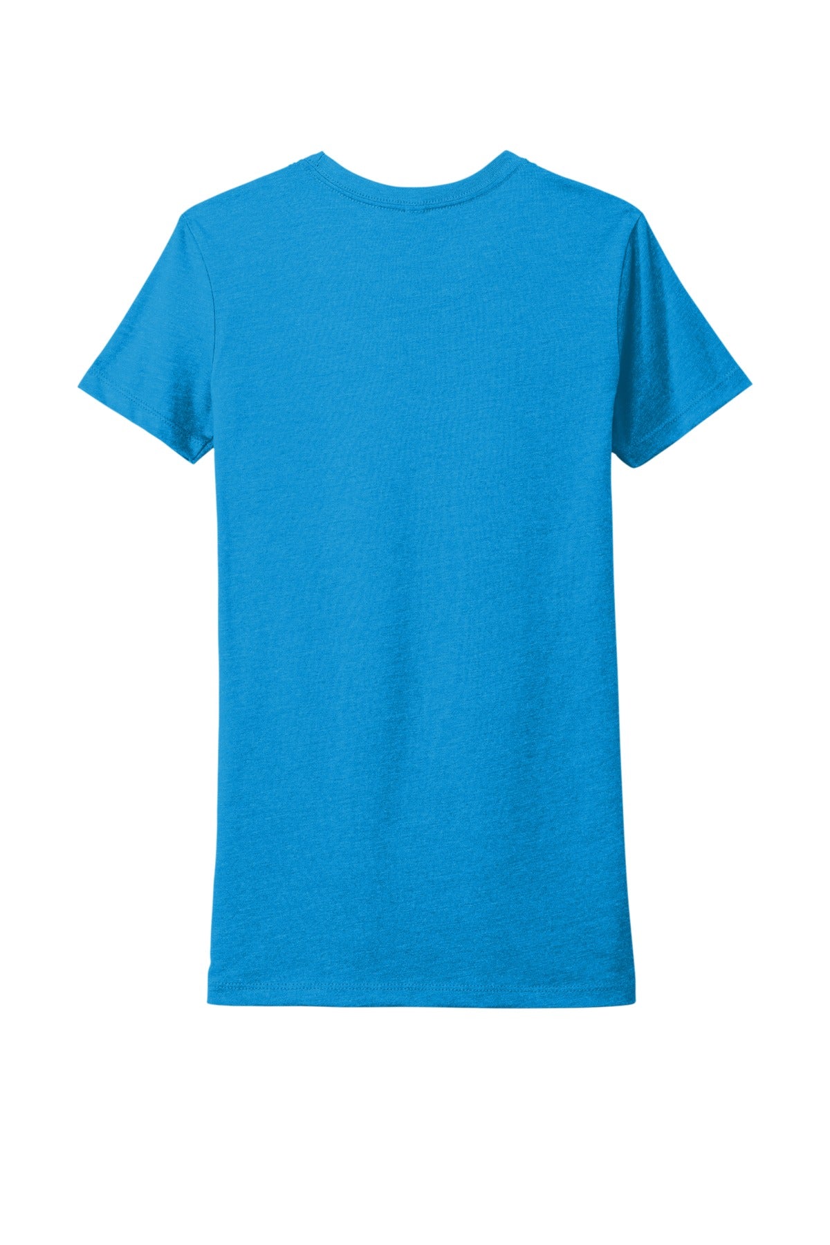 Rear View of Turquoise Next Level Apparel Women's CVC Tee. NL6610