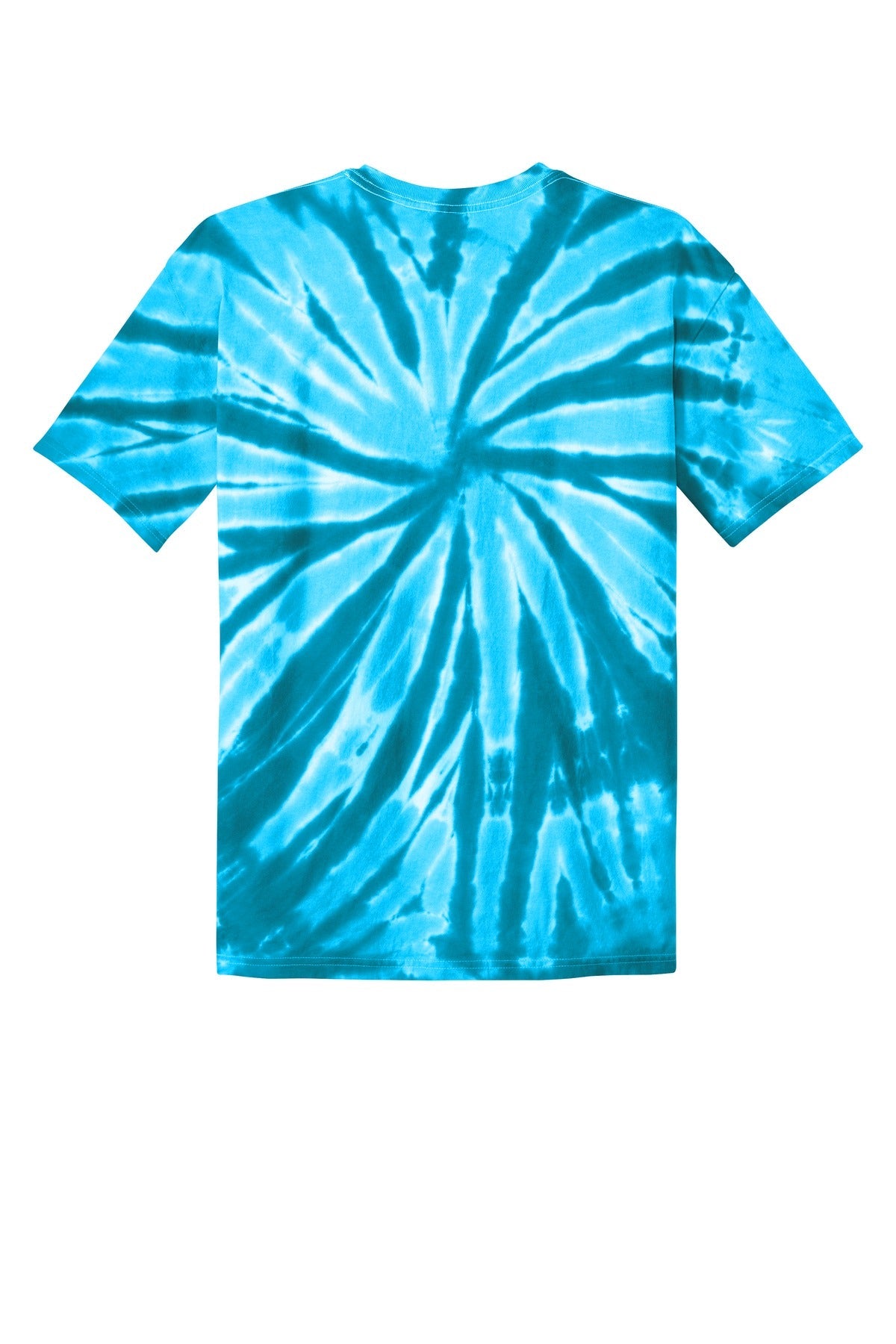 Rear View of Turquoise Port & Co Tie-Dye Tee. PC147