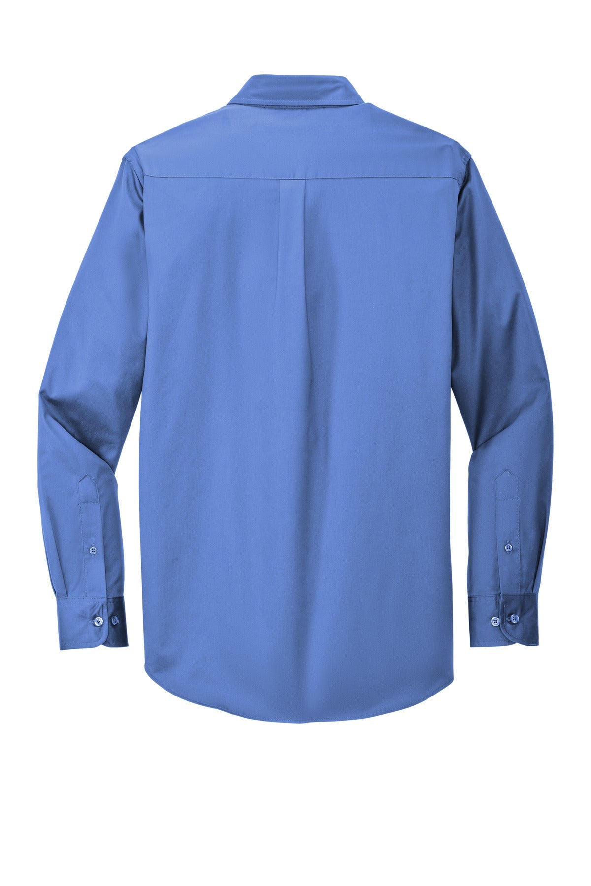 Rear View of Ultramarne Blu Port Authority Long Sleeve Easy Care Shirt S608
