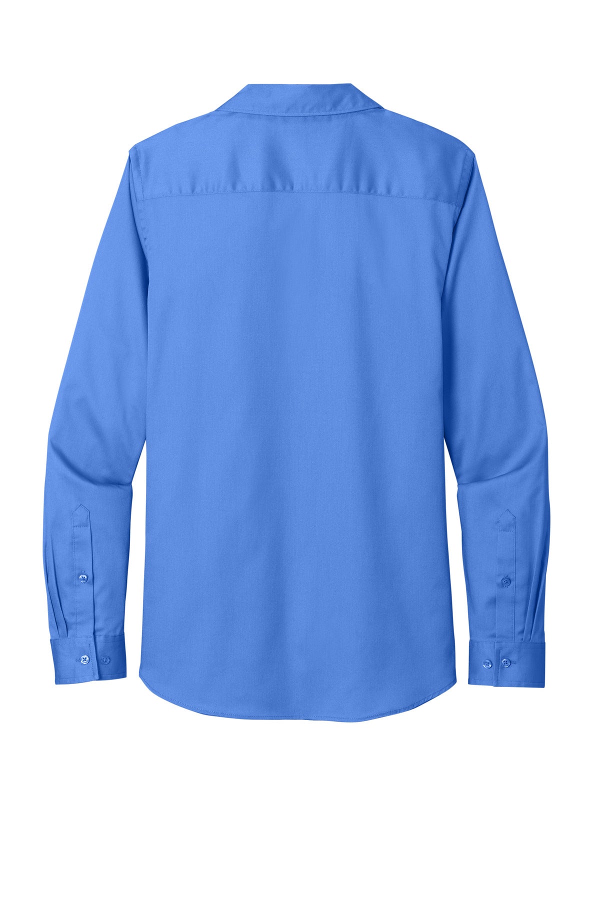 Rear View of UltramrnBl Port Authority Women's Long Sleeve SuperPro React Twill Shirt. LW808