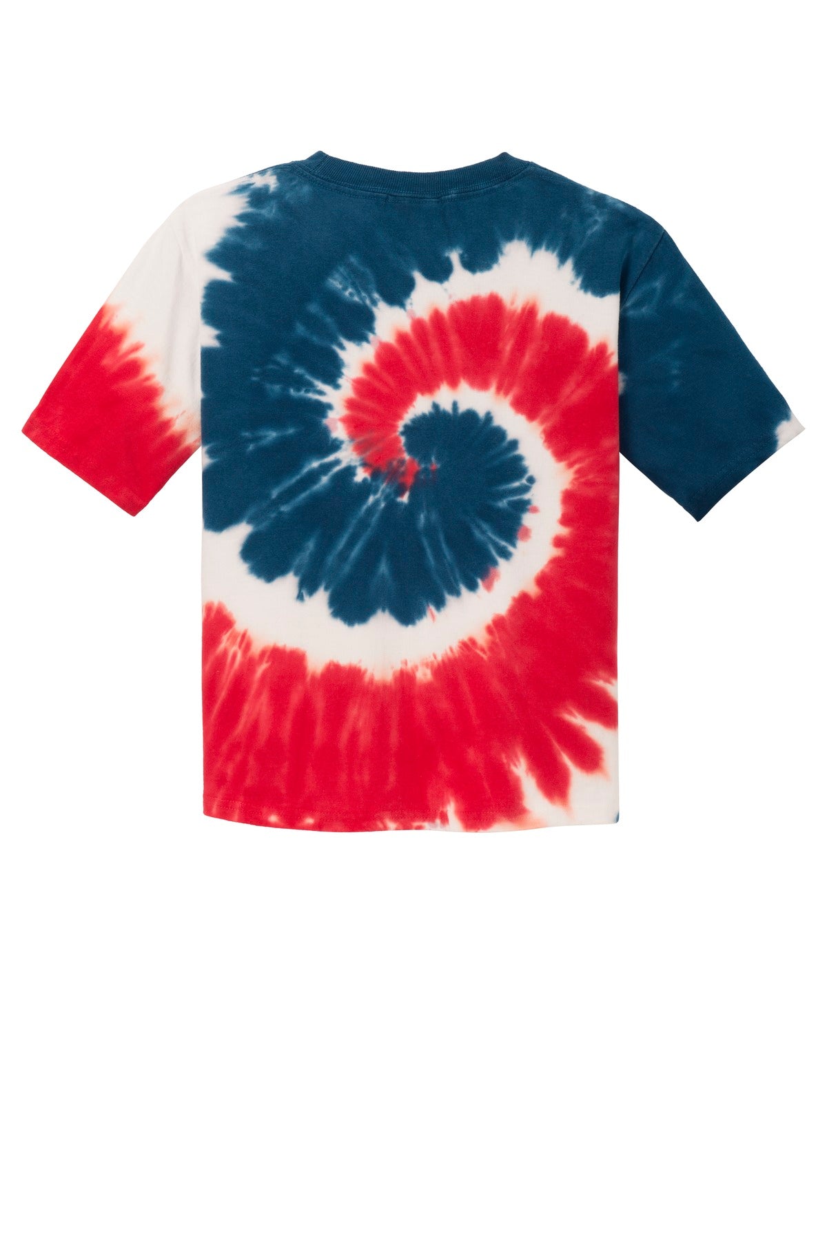 Rear View of USA Rainbow Port & Co Youth Tie-Dye Tee. PC147Y