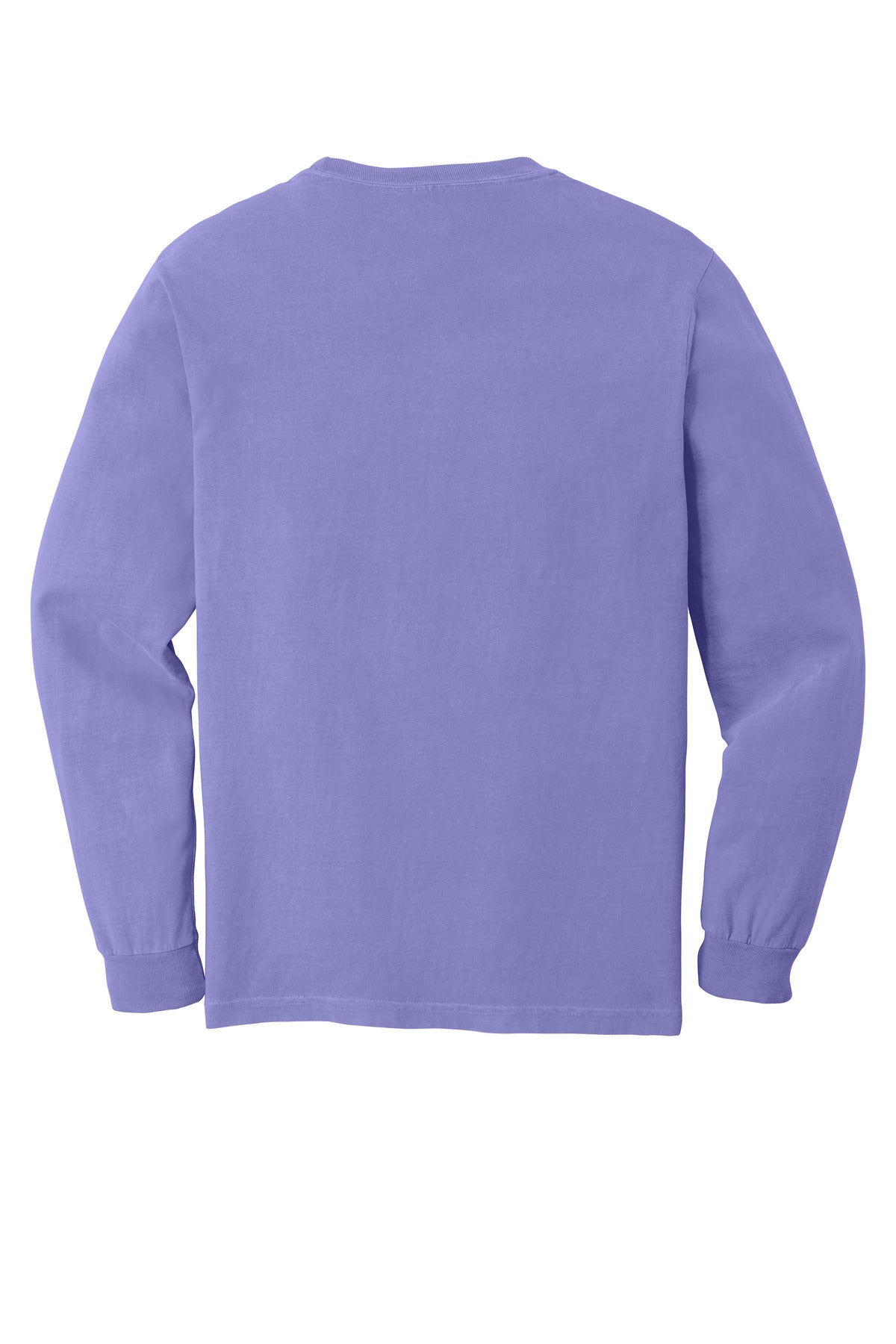 Rear View of Violet COMFORT COLORS Heavyweight Ring Spun Long Sleeve Tee. 6014