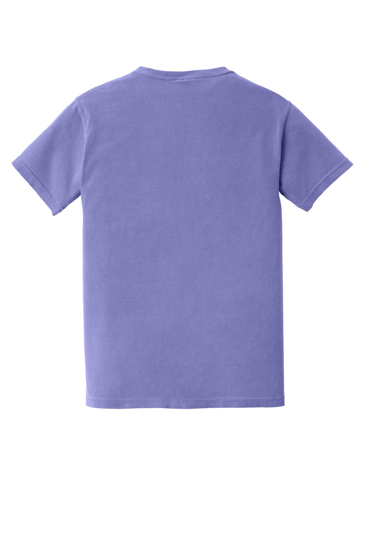 Rear View of Violet COMFORT COLORS Heavyweight Ring Spun Pocket Tee. 6030