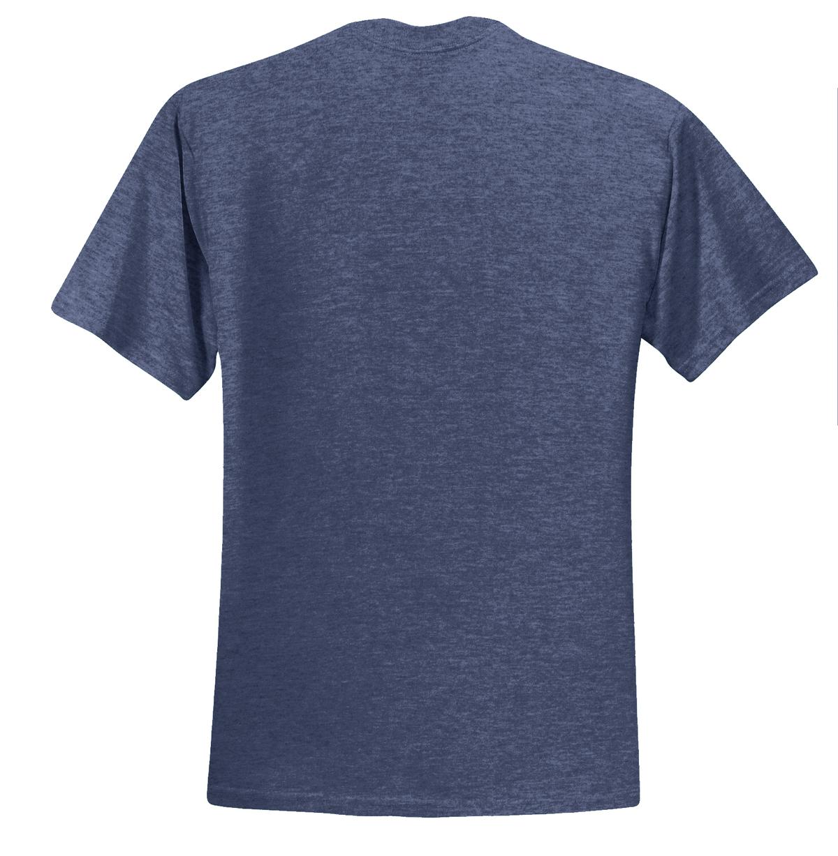 Rear View of Vntg He Navy Jerzees - Dri-Power 50/50 Cotton/Poly T-Shirt. 29M