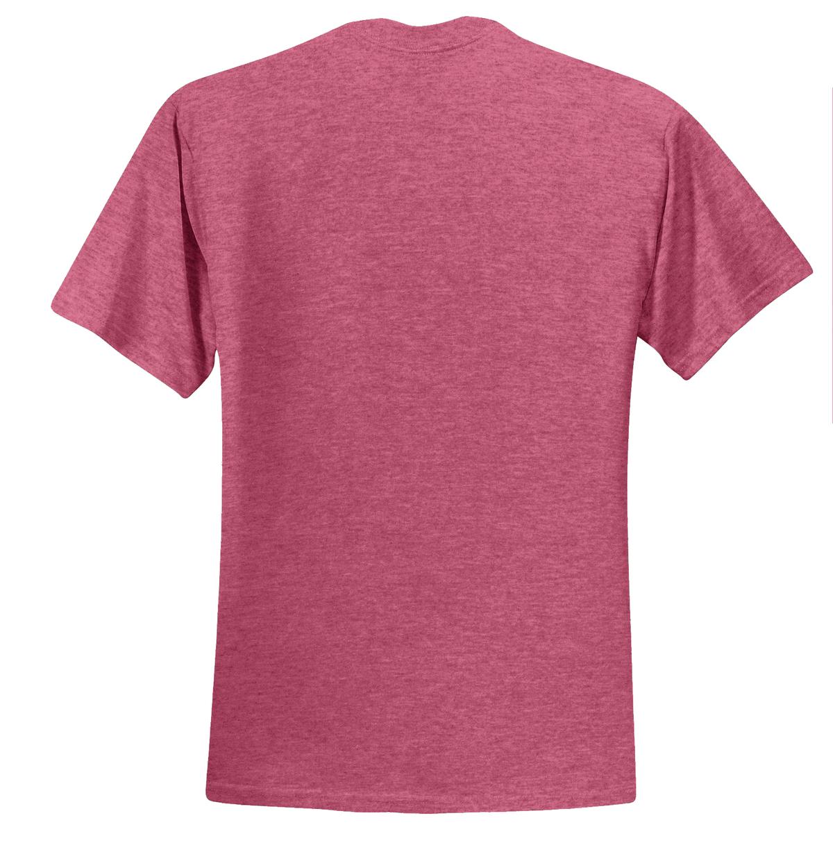 Rear View of Vntg He Red Jerzees - Dri-Power 50/50 Cotton/Poly T-Shirt. 29M