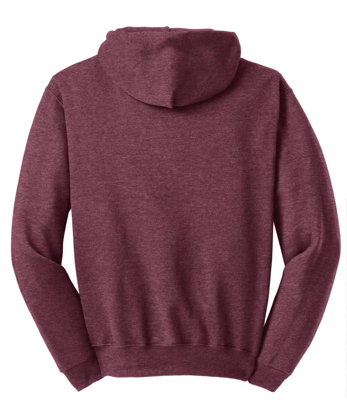 Rear View of Vntg Hthr Mar Jerzees NuBlend Pullover Hooded Sweatshirt. 996M