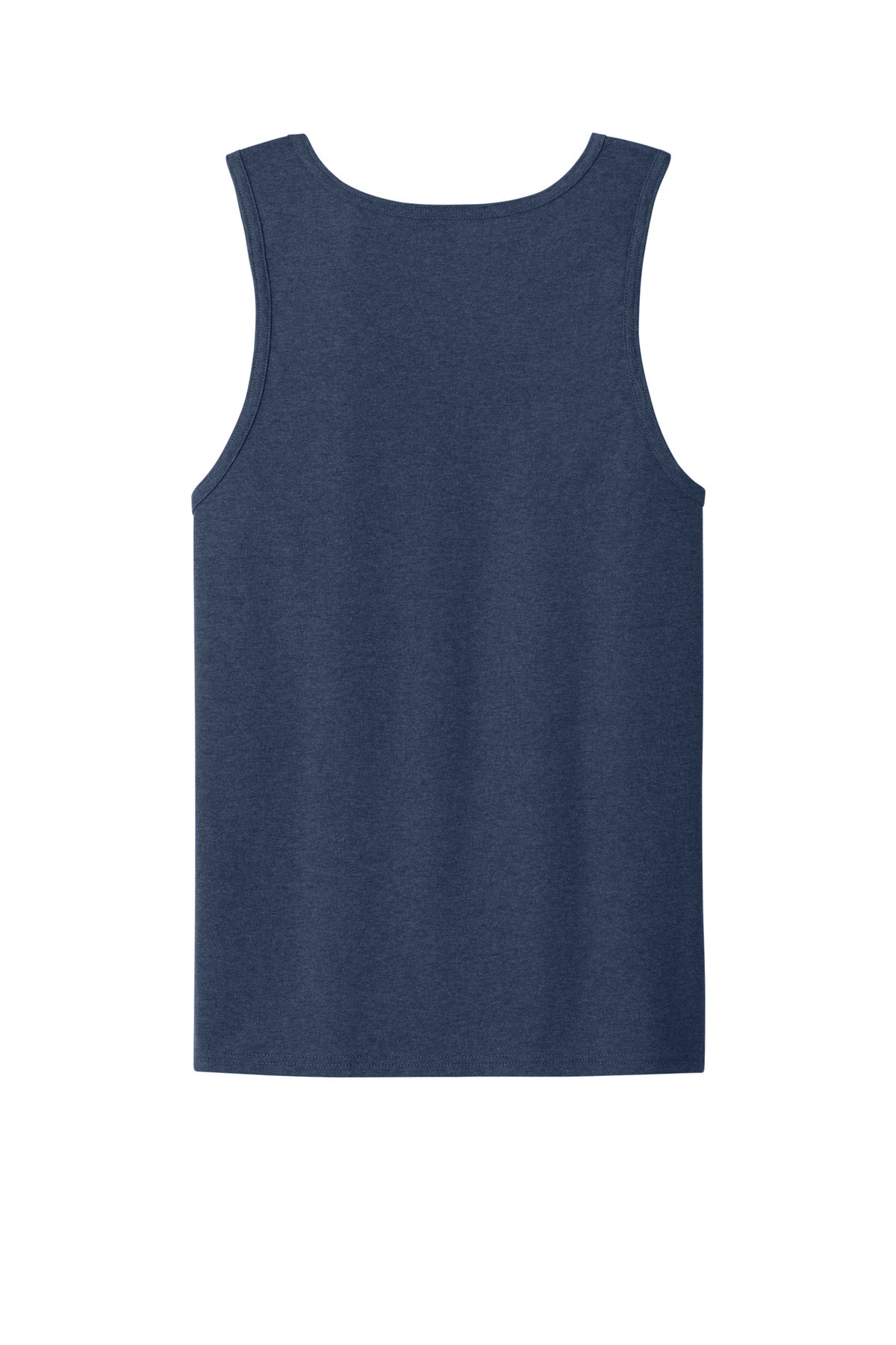 Rear View of VtgHtrNavy Jerzees Classics Unisex Cotton Tank 363TK