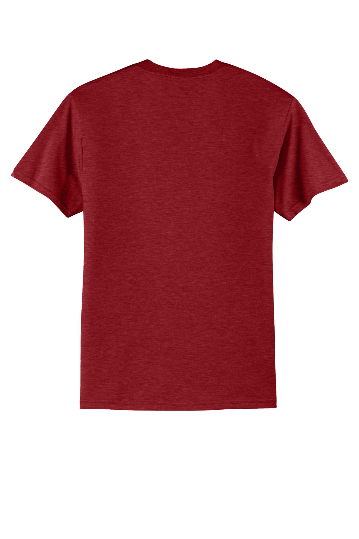 Rear View of VtgRed Port & Co Core Blend Tee. PC55