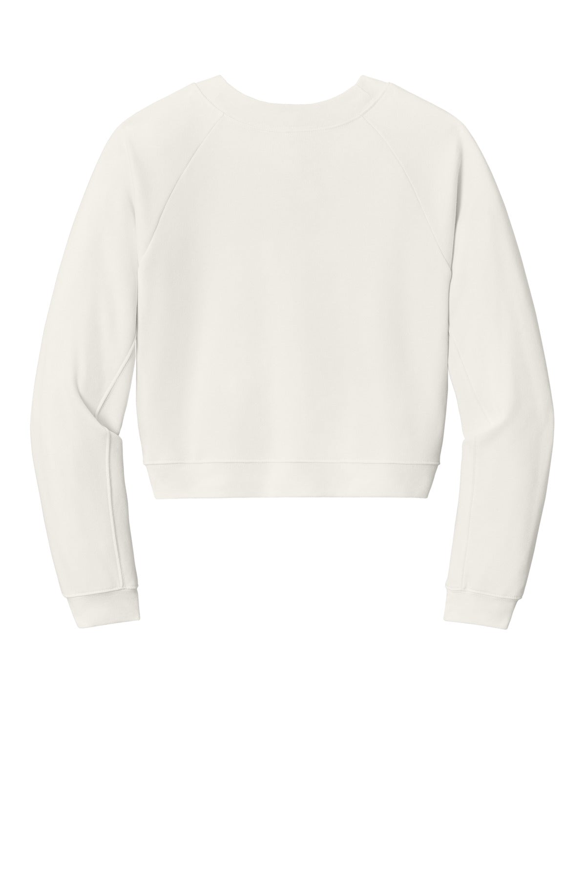 Rear View of VtgWhite BELLA+CANVAS Women's Raglan Pullover Sponge Fleece BC7505