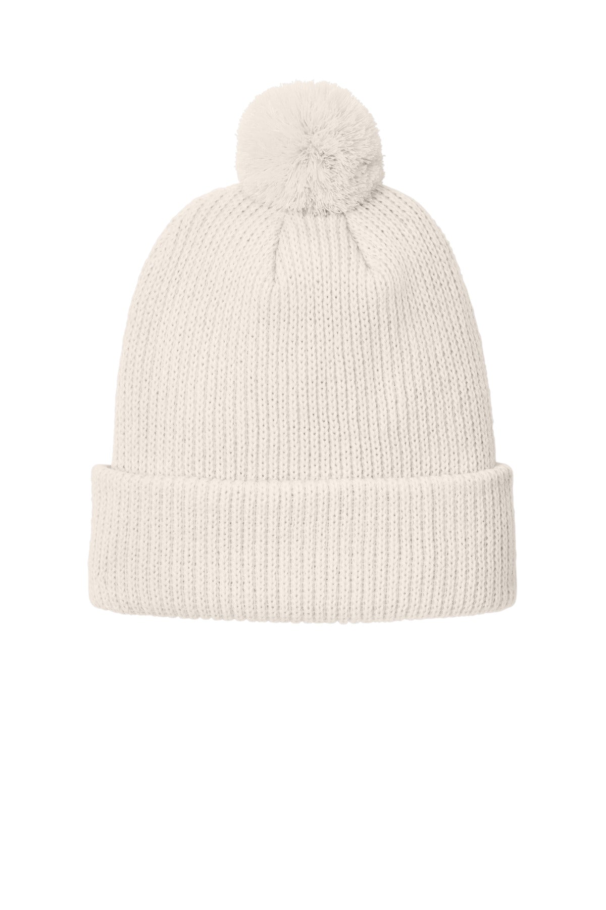 Rear View of VtgWhite The North Face Pom Beanie NF0A7RGI