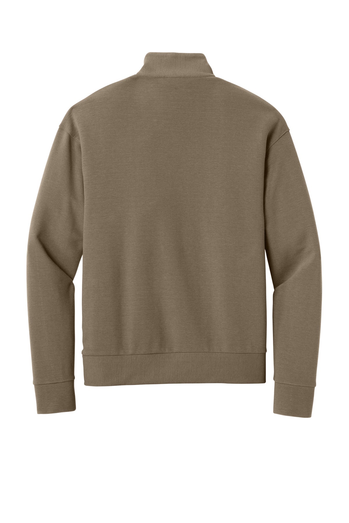 Rear View of WarmTaupe Mercer+Mettle Linear Texture 1/4-Zip MM3040