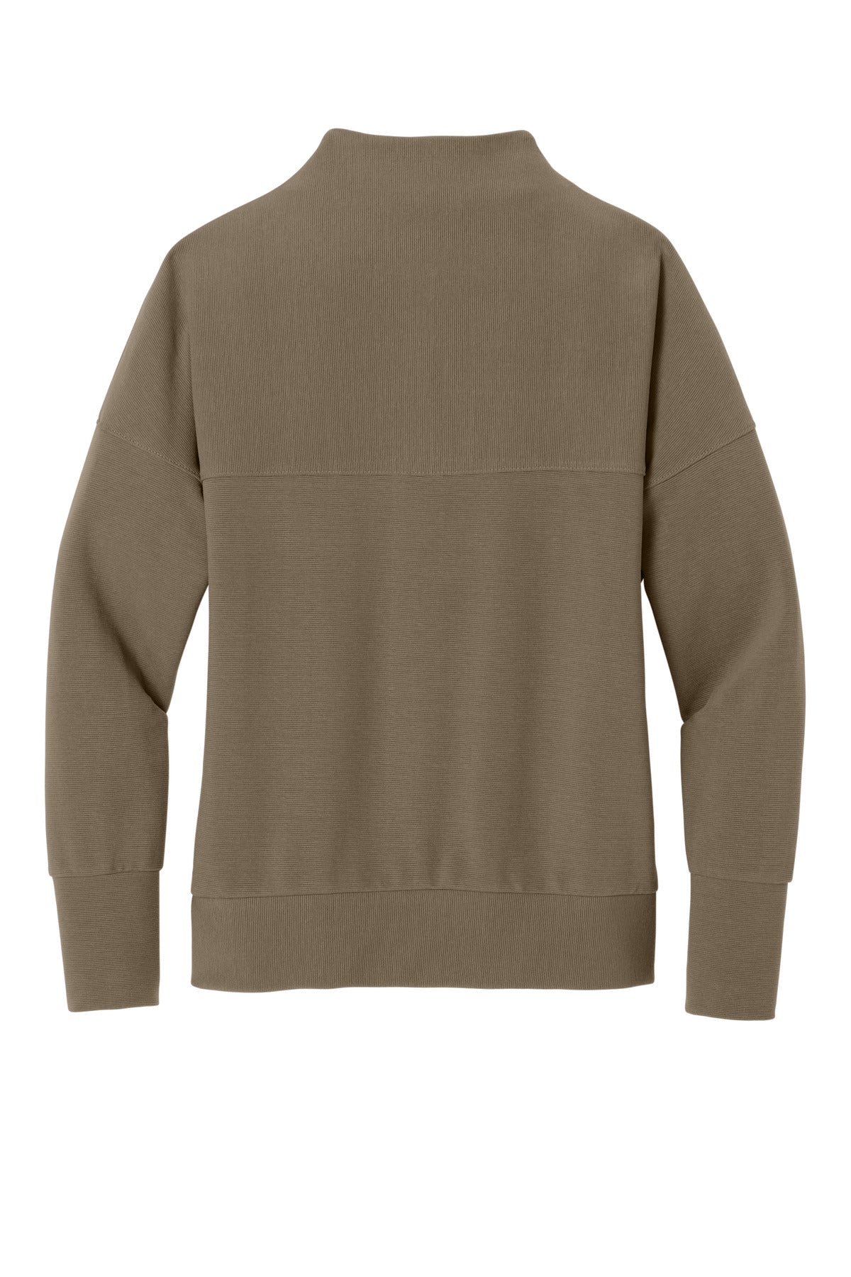 Rear View of WarmTaupe Mercer+Mettle Women's Linear Texture 1/4-Zip MM3041