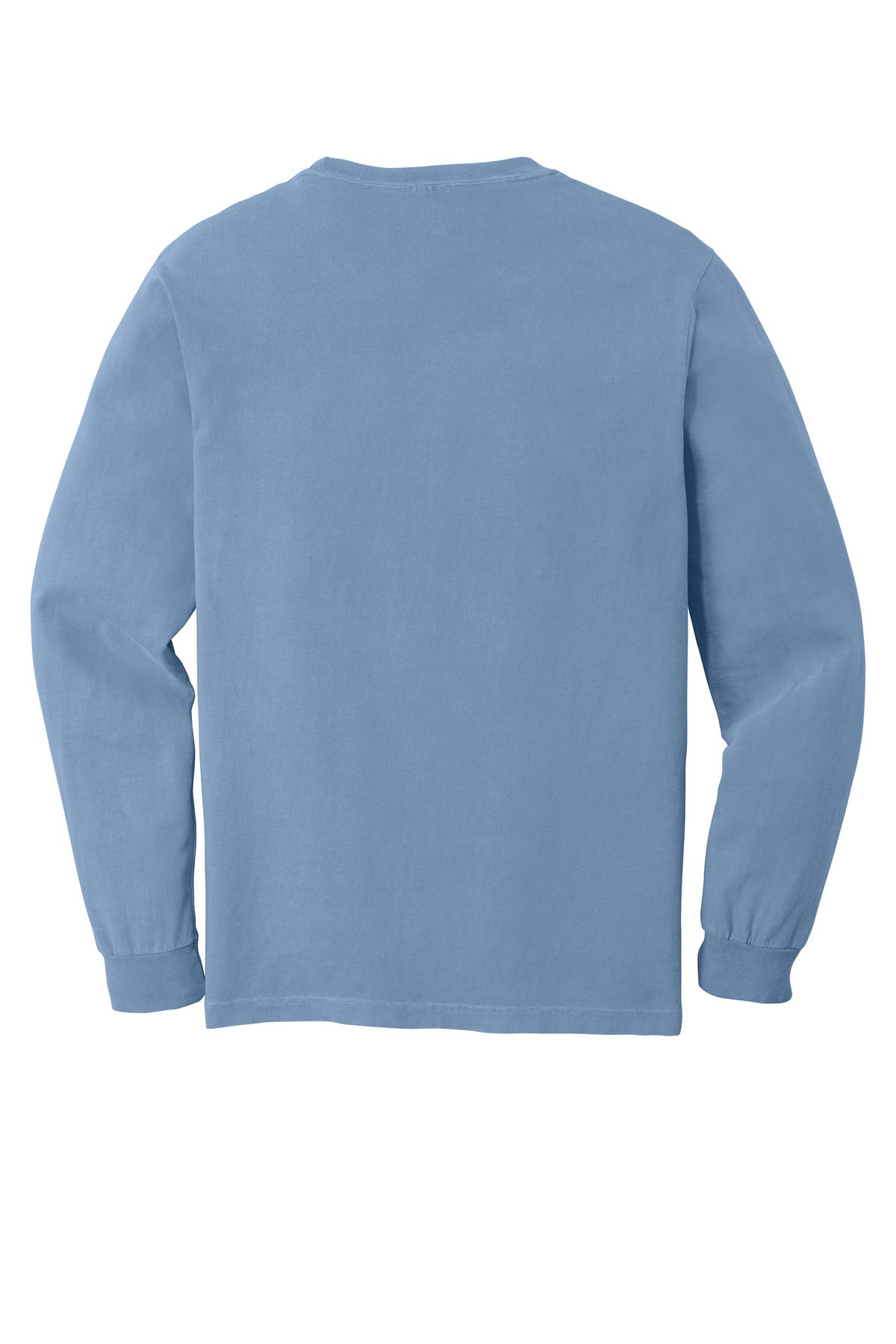 Rear View of WashedDnm COMFORT COLORS Heavyweight Ring Spun Long Sleeve Tee. 6014
