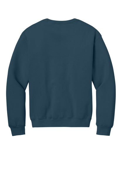 Rear View of WashedNavy Jerzees Rugged Unisex Crewneck Sweatshirt C12M