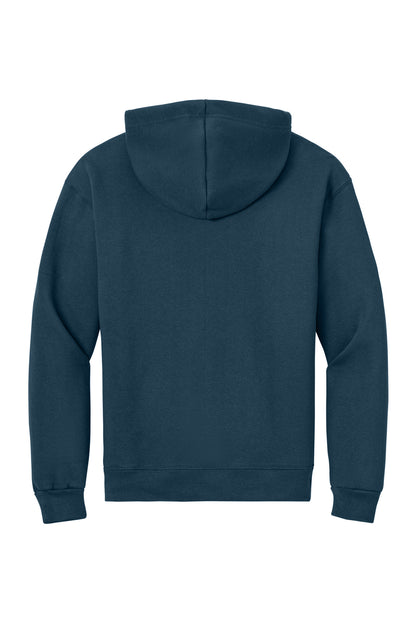 Rear View of WashedNavy Jerzees Rugged Unisex Full-Zip Hooded Sweatshirt Z12M