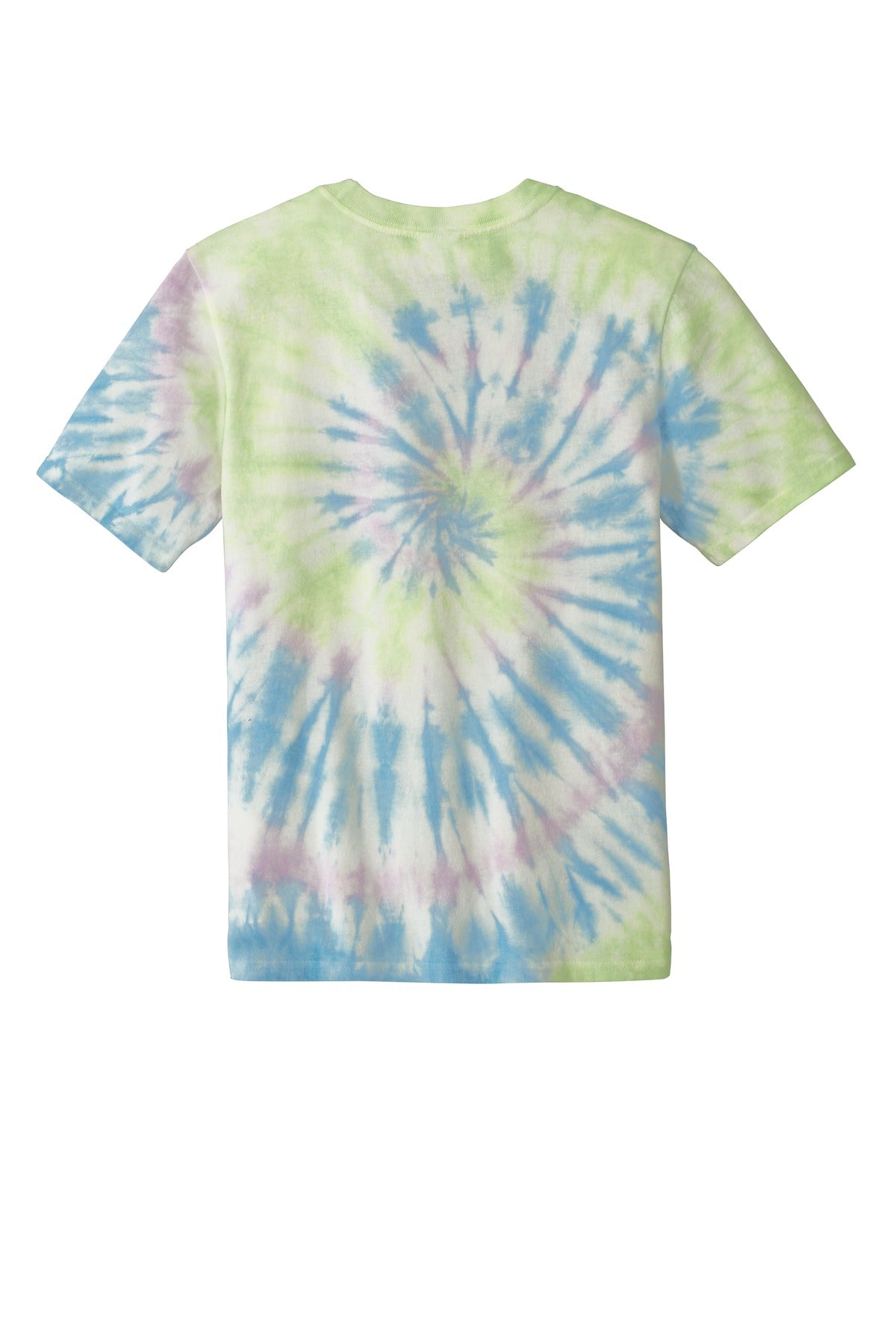 Rear View of Watercolor Sp Port & Co Tie-Dye Tee. PC147