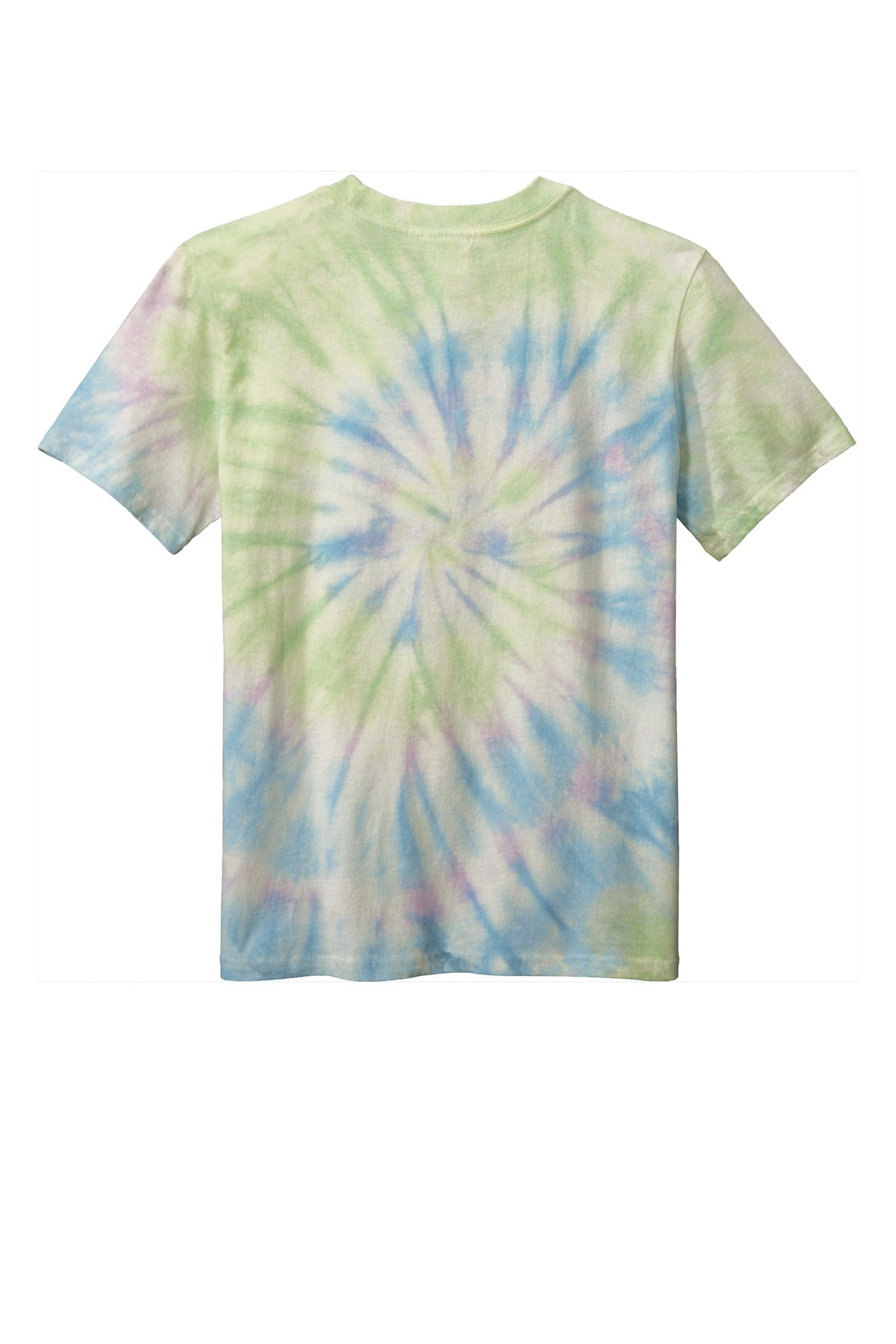 Rear View of Watercolor Sp Port & Co Youth Tie-Dye Tee. PC147Y