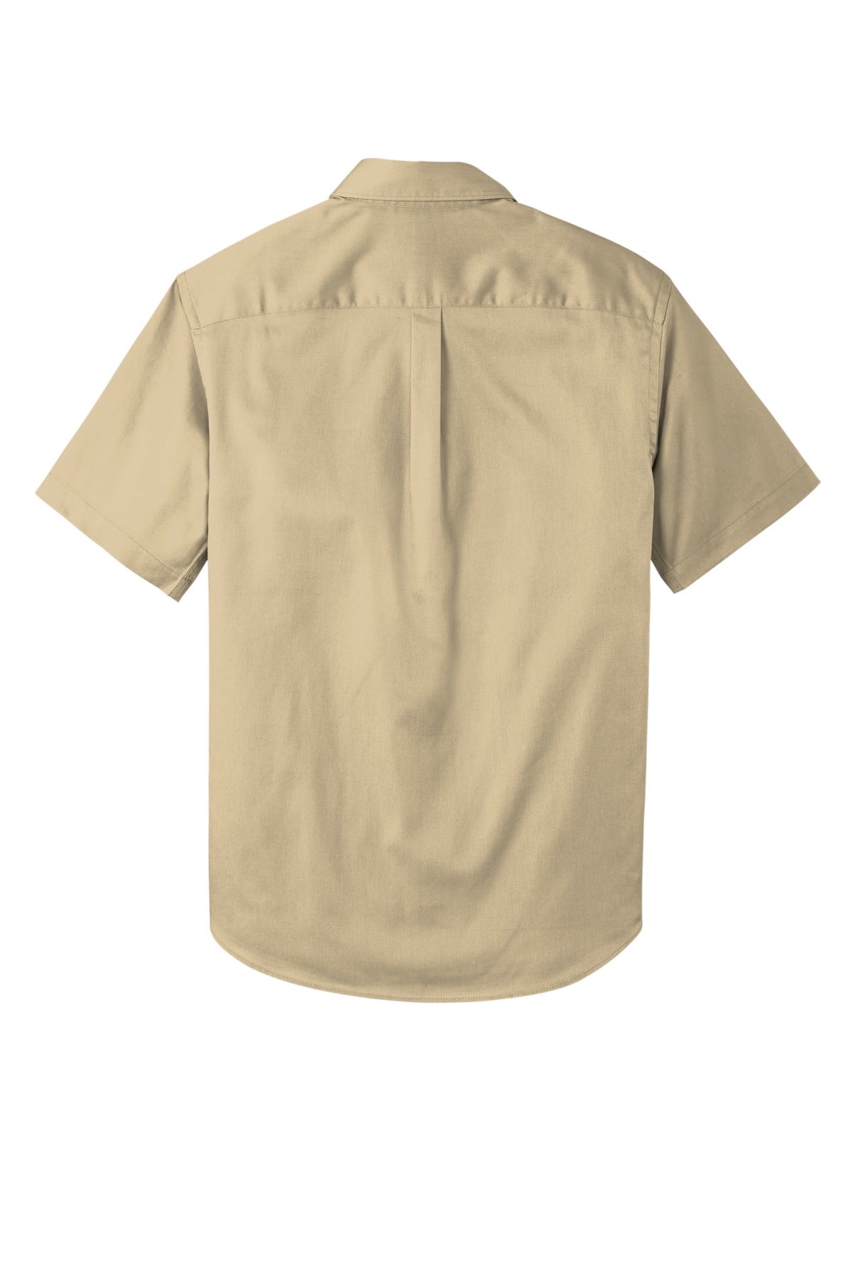 Rear View of Wheat Port Authority Short Sleeve SuperPro React Twill Shirt. W809