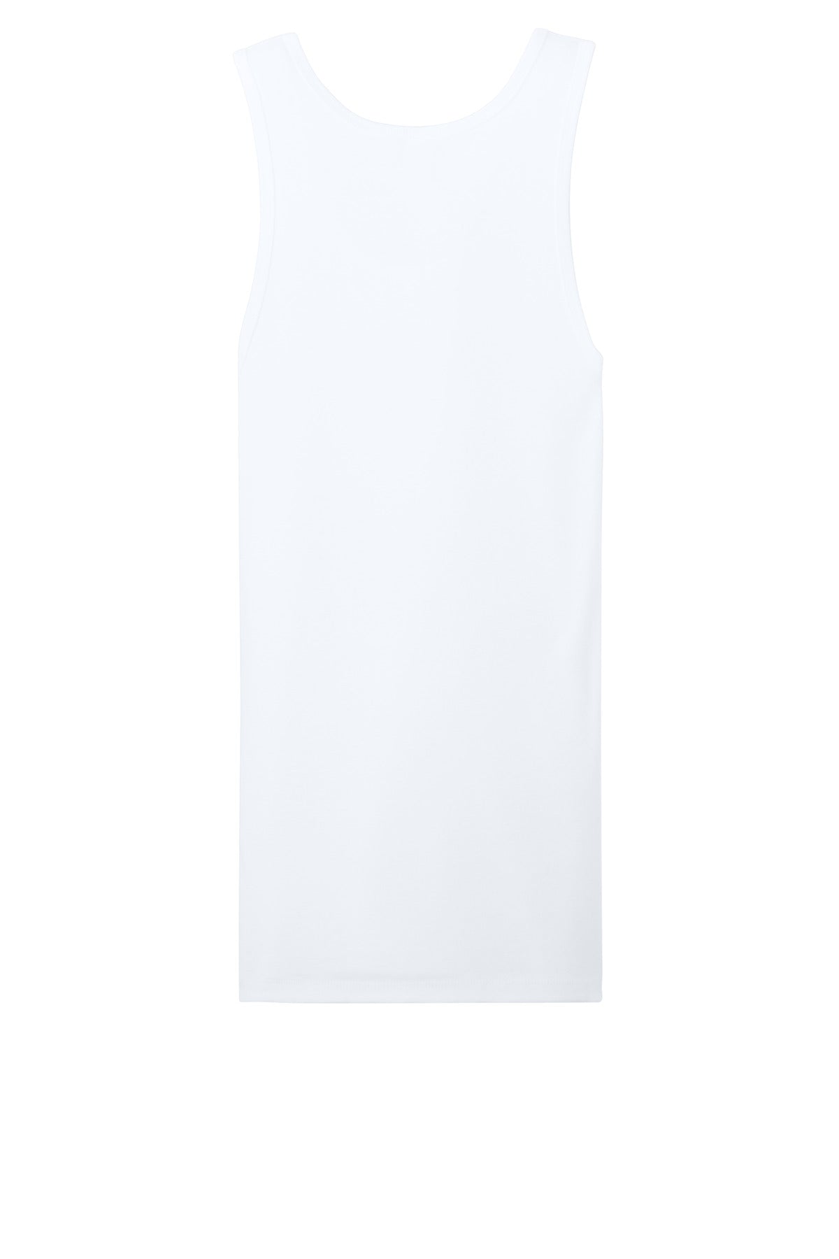 Rear View of White BELLA+CANVAS Women's Baby Rib Tank BC1080