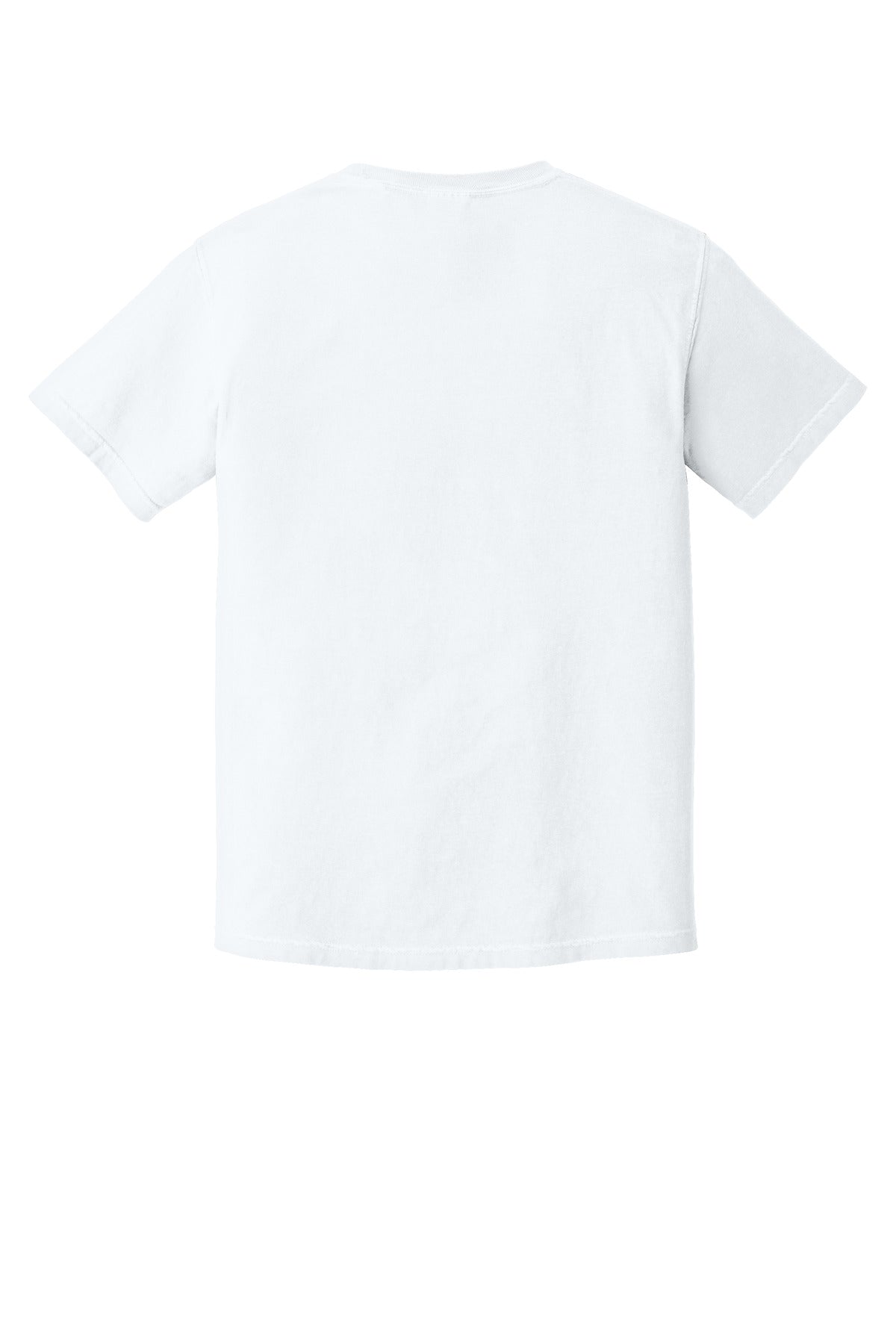 Rear View of White COMFORT COLORS Heavyweight Ring Spun Tee. 1717