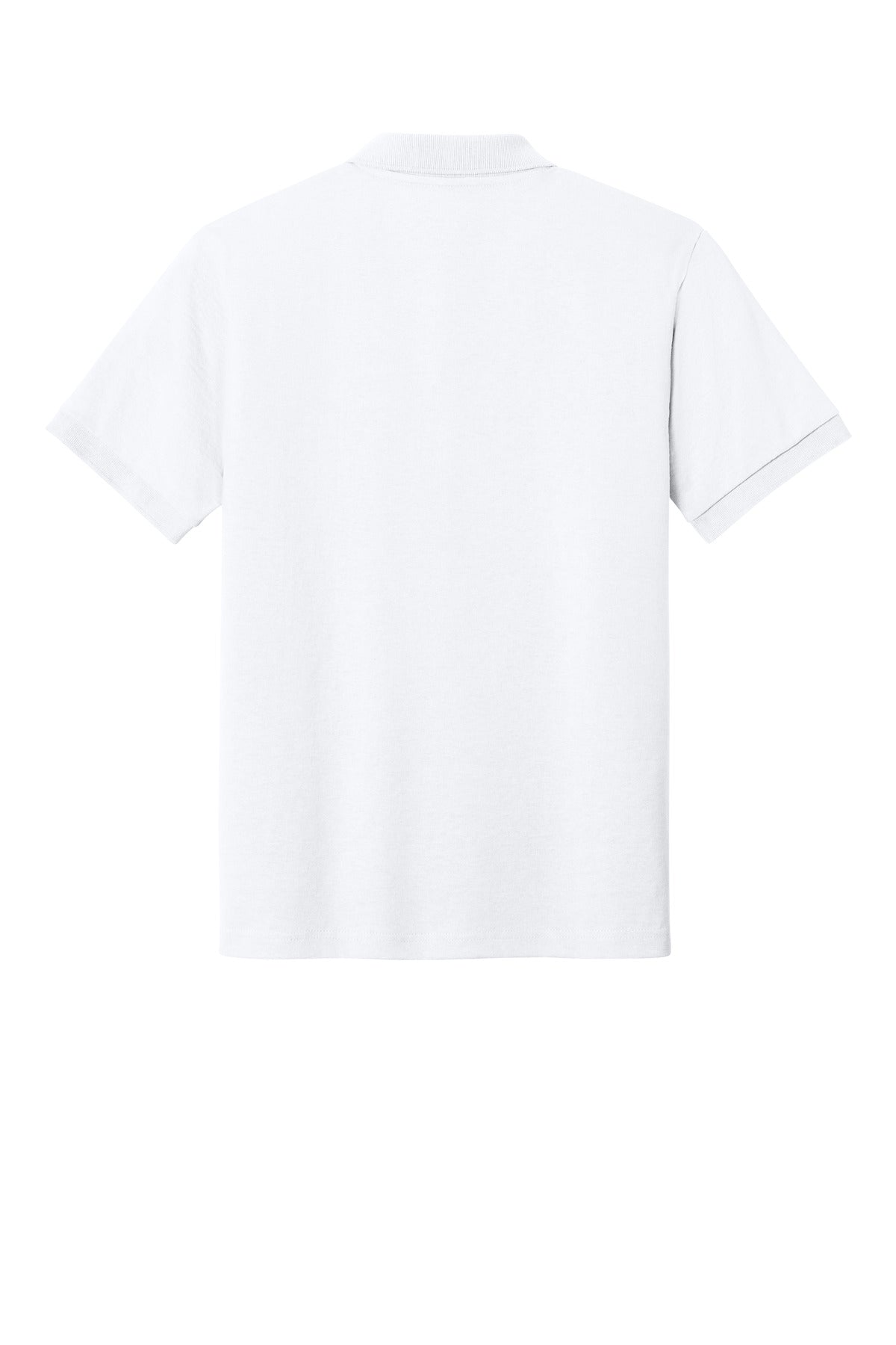Rear View of White Gildan - DryBlend 6-Ounce Jersey Knit Sport Shirt. 8800