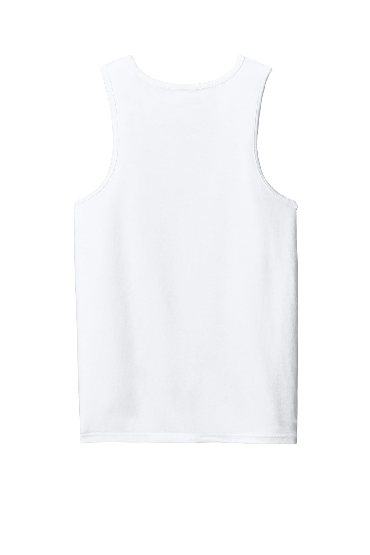 Rear View of White Gildan Heavy Cotton Tank Top. G5200