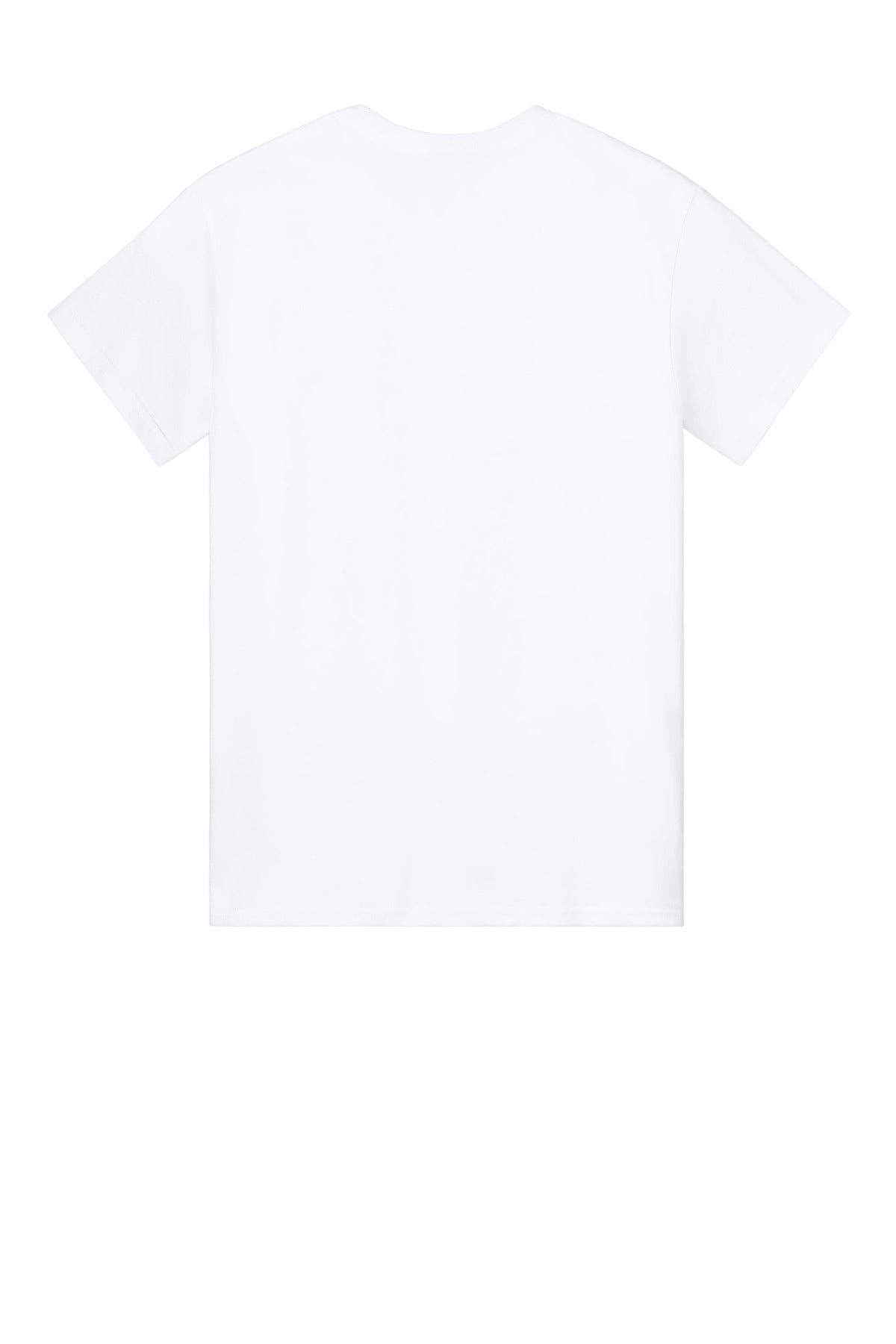 Rear View of White Gildan Light Cotton Tee 3000