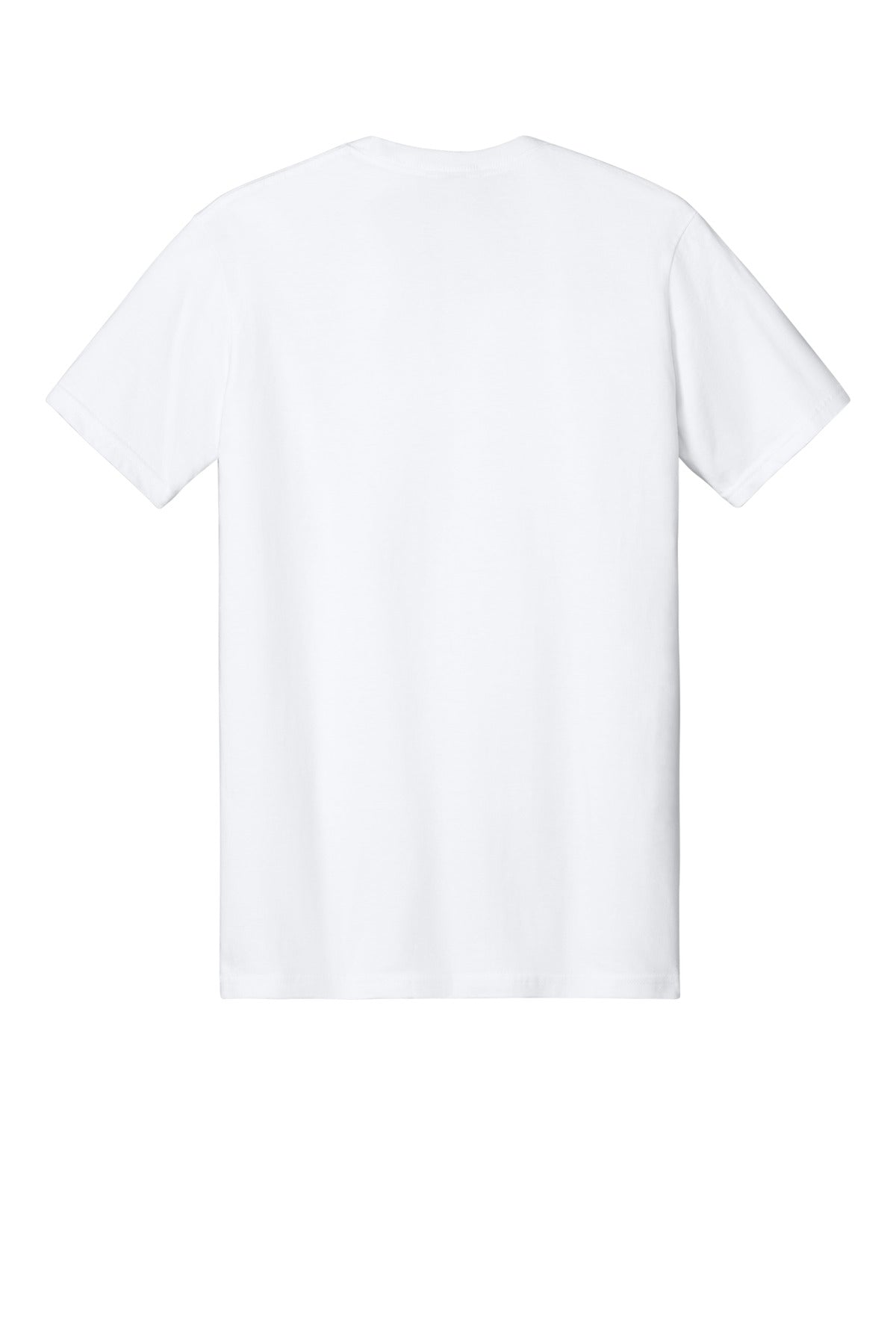 Rear View of White Gildan Softstyle Midweight Tee 65000