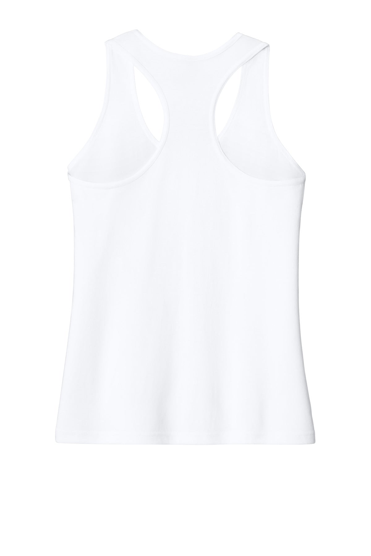 Rear View of White Gildan Softstyle Women's CVC Racerback Tank 64220LCVC