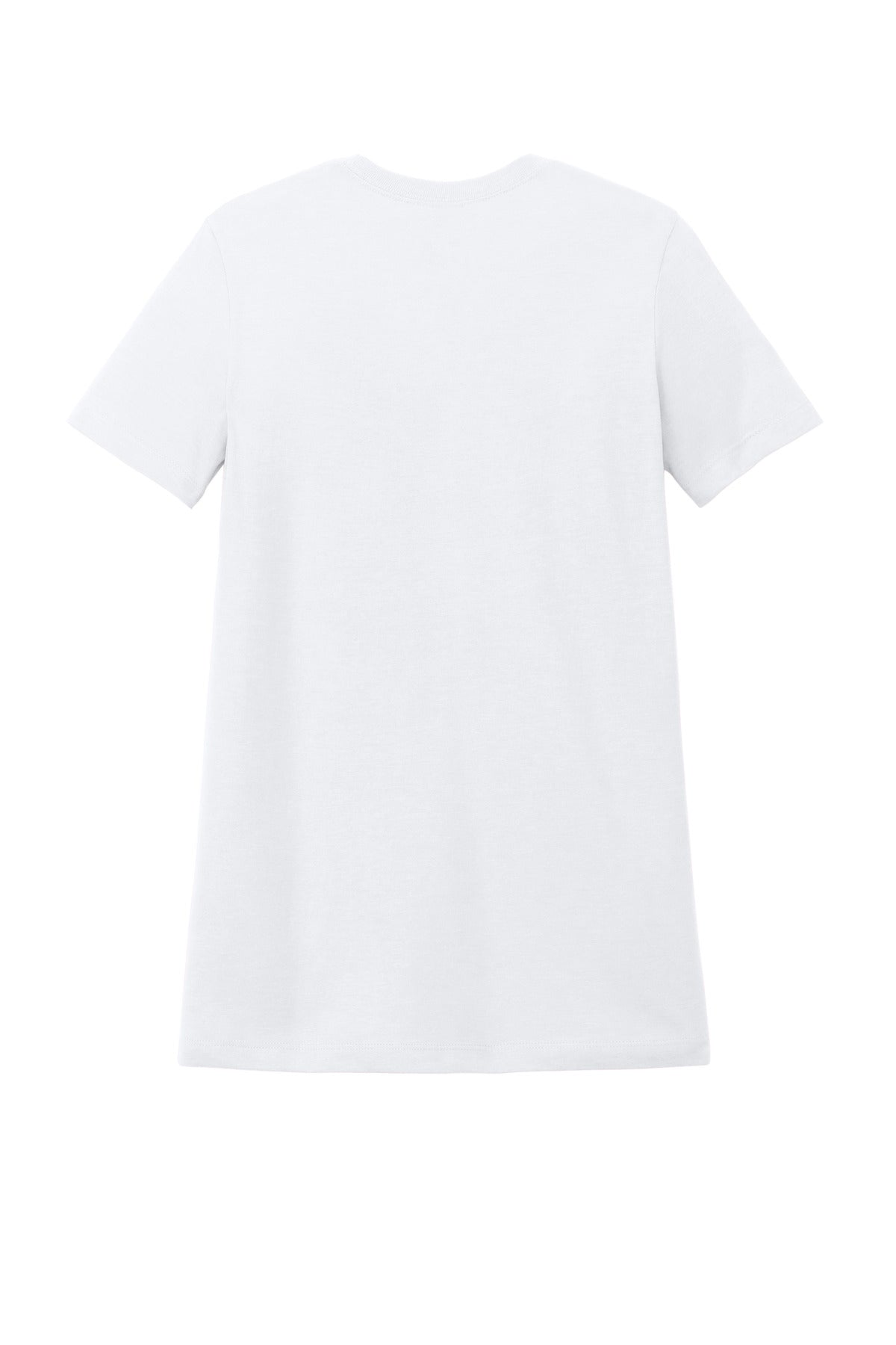 Rear View of White Gildan Softstyle Women's CVC T-Shirt 64001LCVC