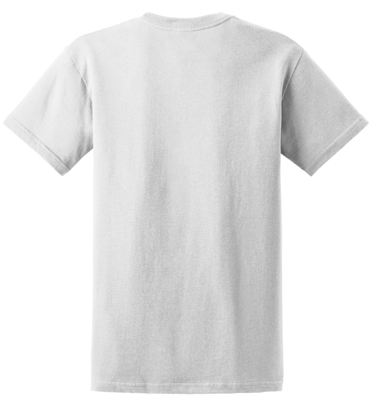 Rear View of White Gildan - Ultra Cotton 100% US Cotton T-Shirt. 2000