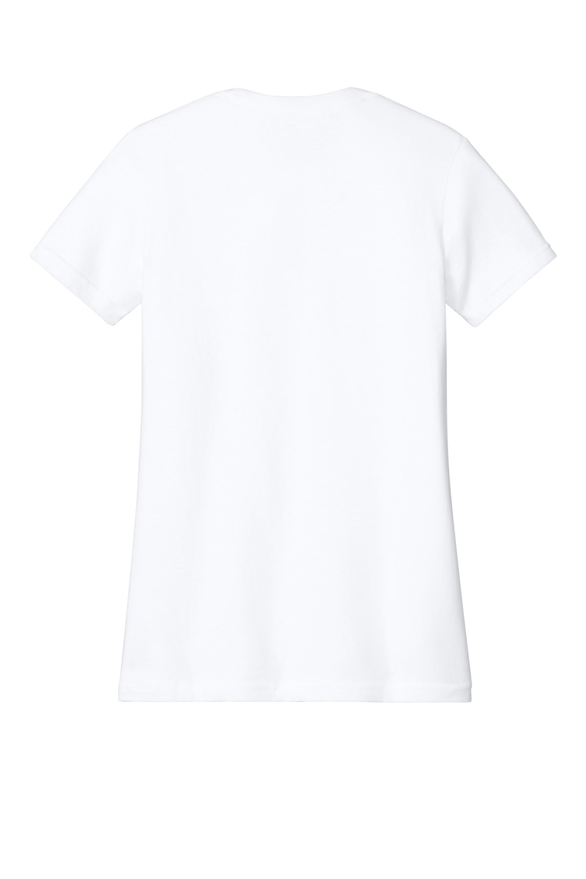 Rear View of White Gildan Women's Softstyle Midweight Tee 65000L