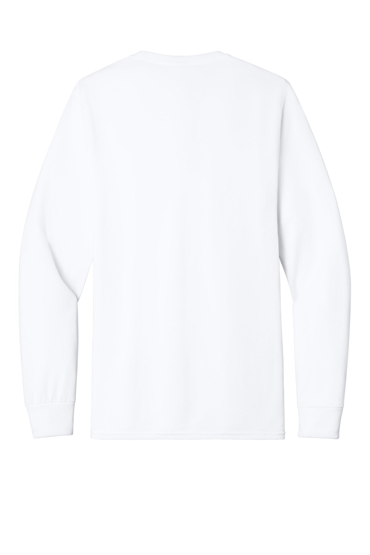 Rear View of White Jerzees Dri-Power 100% Polyester Long Sleeve T-Shirt 21LS