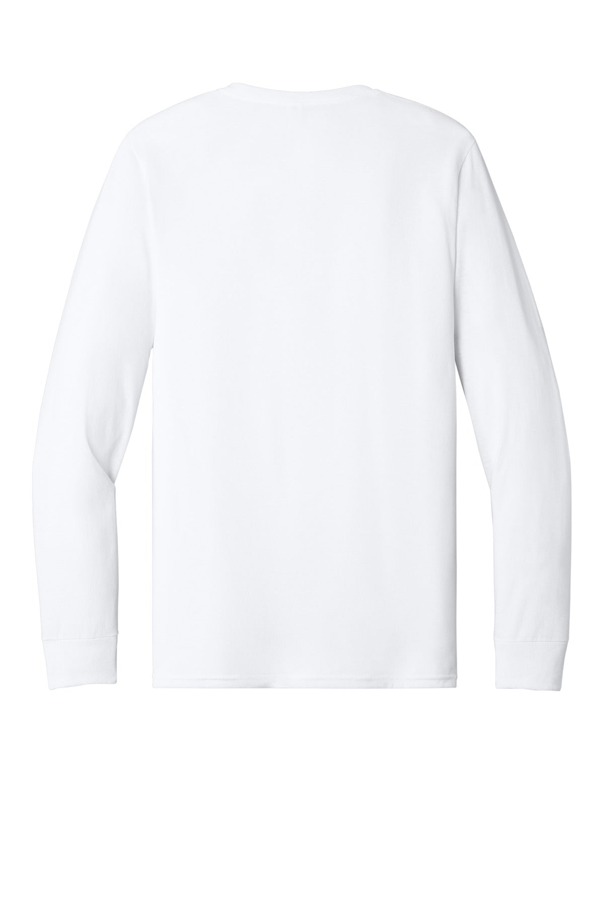 Rear View of White Jerzees - Dri-Power 50/50 Cotton/Poly Long Sleeve T-Shirt. 29LS
