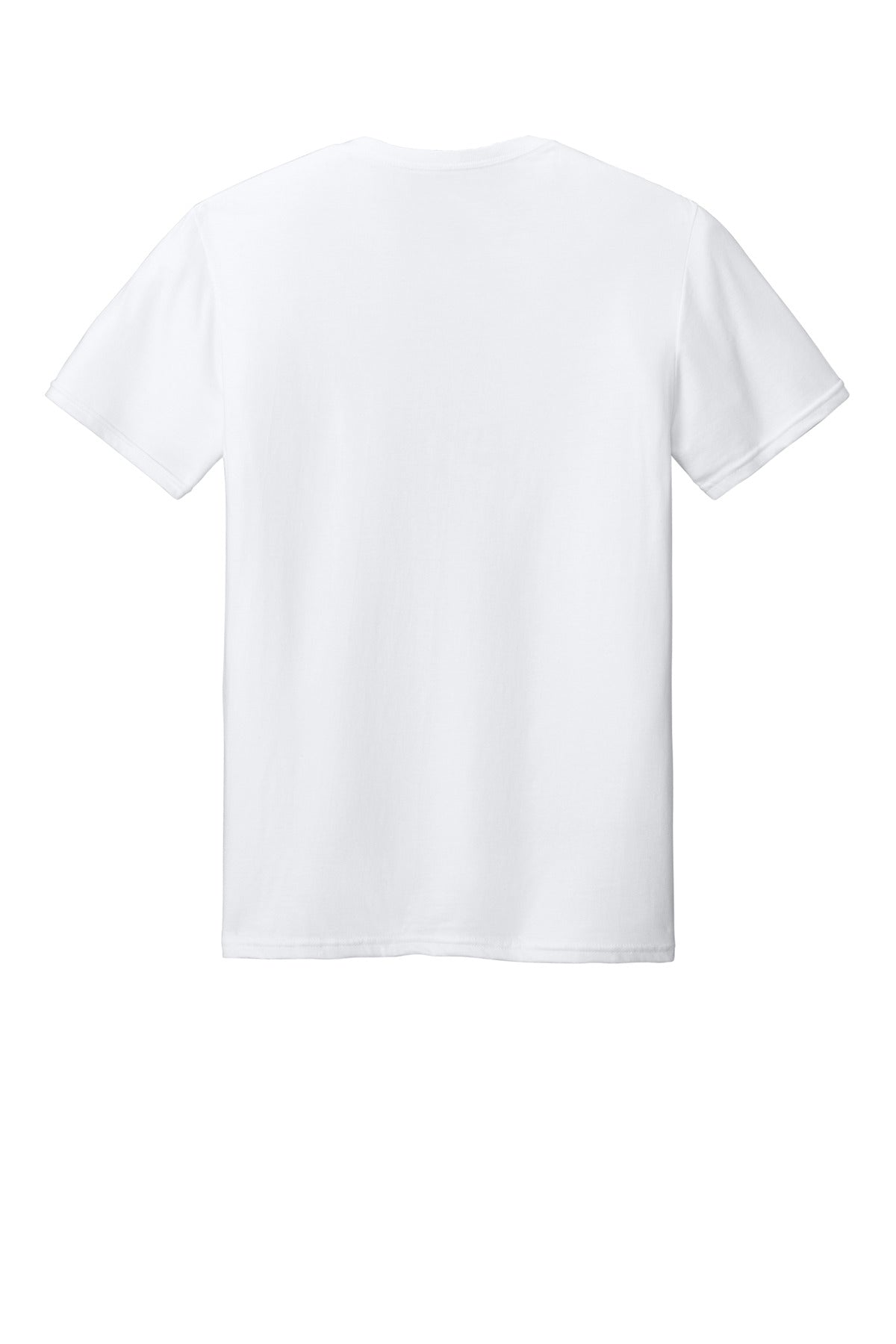 Rear View of White Jerzees Ultimate Unisex Ring Spun T-Shirt IC46M