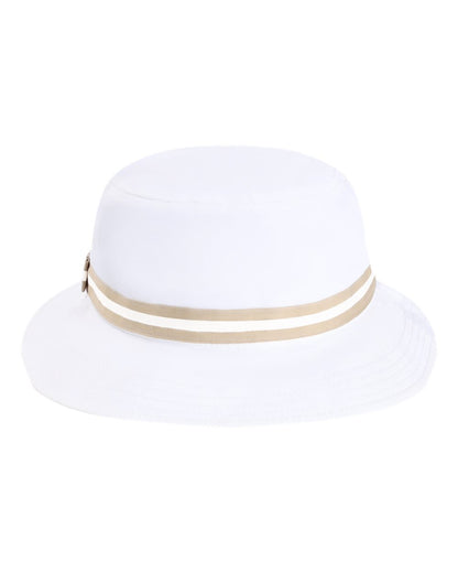Rear View of White/ Khaki The Oxford Performance Bucket - 1371P