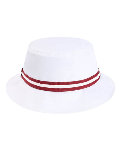 Rear View of White/ Maroon The Oxford Performance Bucket - 1371P