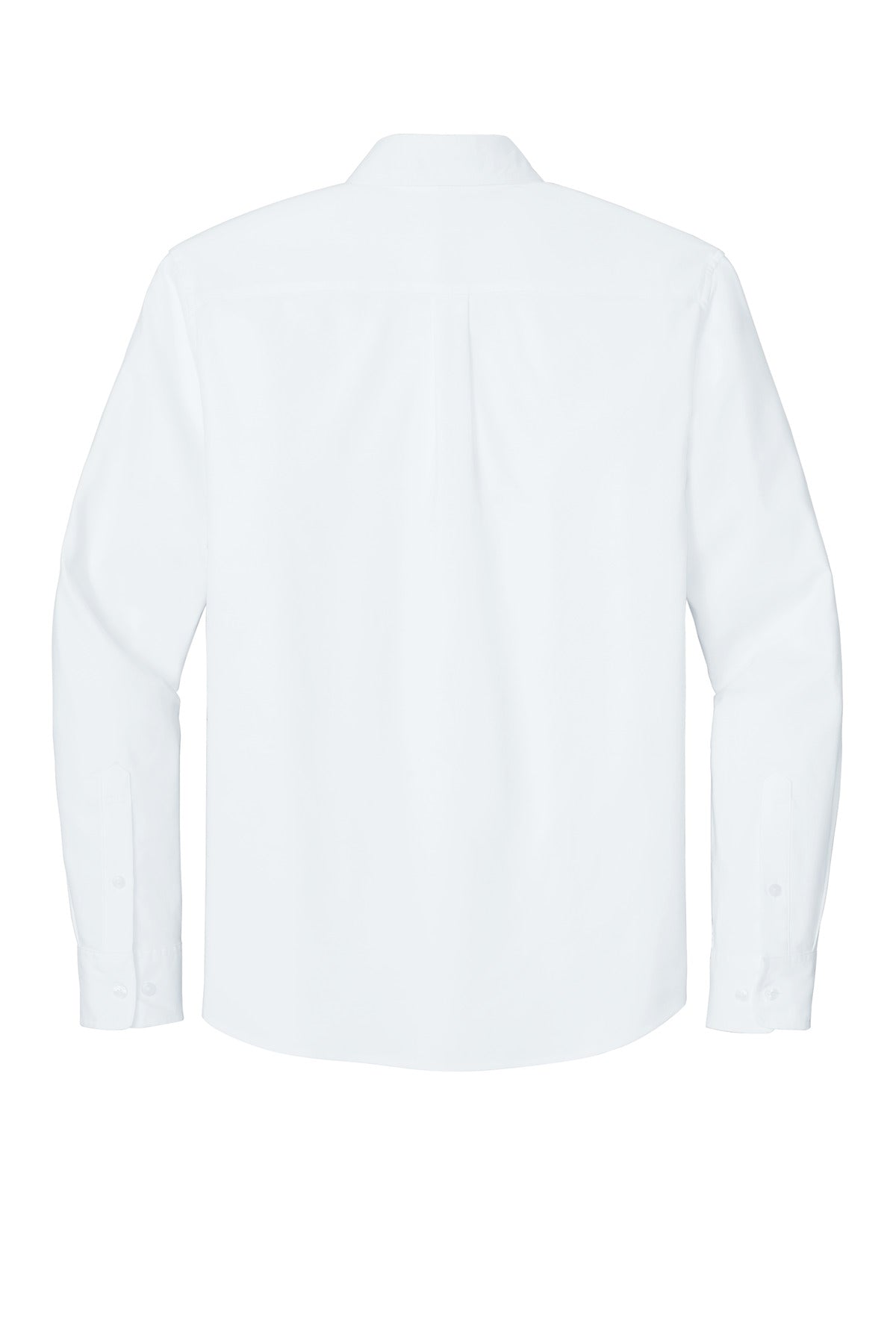 Rear View of White Mercer+Mettle Long Sleeve Modern Oxford Shirt MM2002