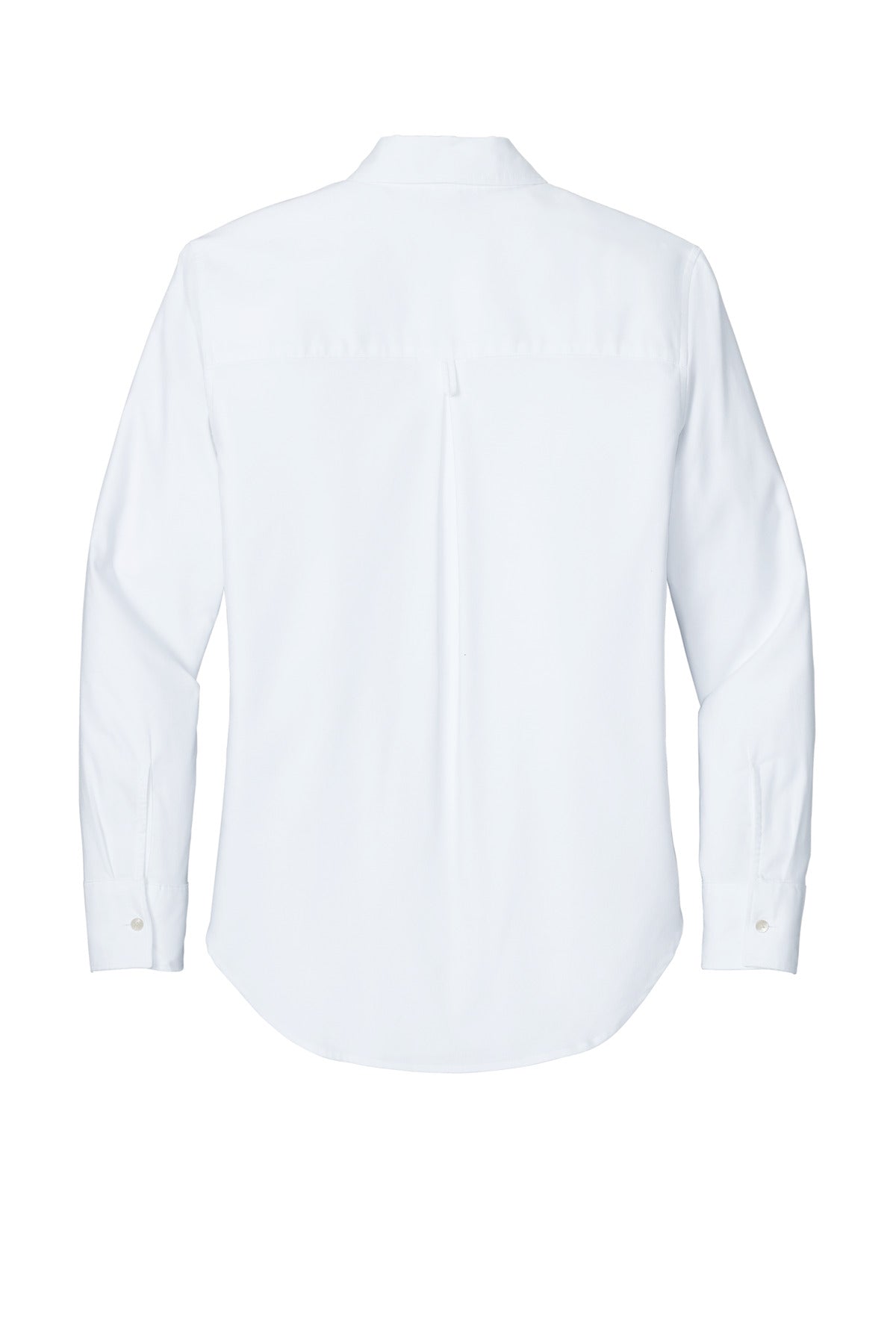 Rear View of White Mercer+Mettle Women's Long Sleeve Modern Oxford Shirt MM2003